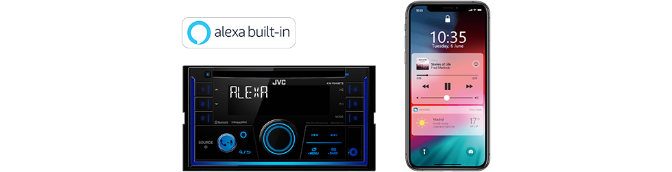 JVC Single-Din Built-in Bluetooth, Dual Phone Connection, Android Music  Playback, CD MP3 AM/FM USB AUX Input Car Stereo Player, Pandora Spotify