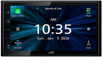  JVC KW-M560BT Apple CarPlay Android Auto Multimedia Player w/  6.8 Capacitive Touchscreen, Bluetooth Audio and Hands Free Calling, MP3  Player, Double DIN, 13-Band EQ, SiriusXM, AM/FM Car Radio : Electronics